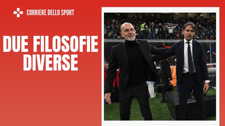 Stefano Pioli (allenatore AC Milan) con Simone Inzaghi (allenatore Inter) prima di un derby di Milano | Milan News (Getty Images) Pioli Inzaghi derby Inter-Milan Serie A 2023-2024