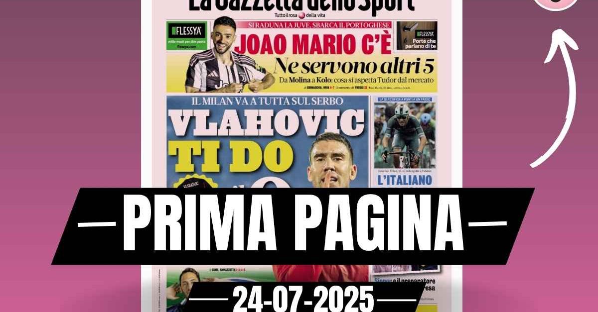 Prima pagina Gazzetta dello Sport: “Milan, a tutta su Vlahovic” Prima pagina Gazzetta dello Sport: “Milan, a tutta su Vlahovic”