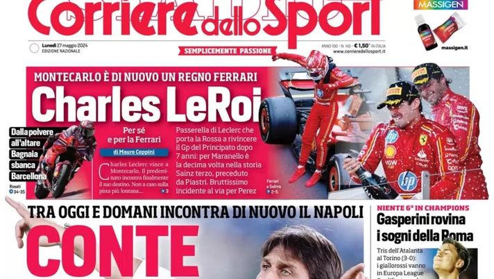prima pagina corriere dello sport oggi