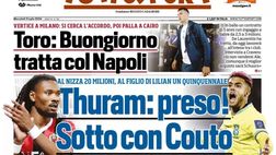 PRIMA PAGINA TUTTOSPORT OGGI: “Toro: Buongiorno tratta col Napoli”