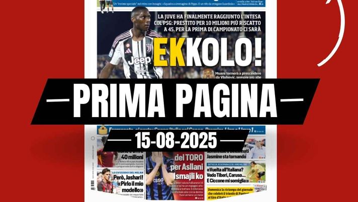 Prima pagina Tuttosport: però, Jashari! 'Pirlo il mio modello'