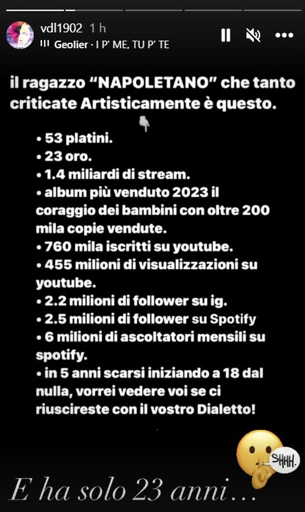 Valentina De Laurentiis elenca i successi di Geolier e commenta: “Ha solo 23 anni!”- immagine 2