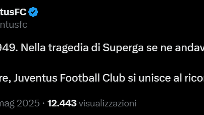 4 maggio, i messaggi dal mondo: la Juve si unisce al ricordo degli Invincibili- immagine 2