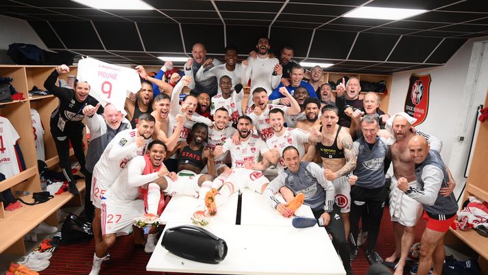 Il Brest festeggia la prima storica qualificazione alle coppe europee (foto tratta dal profilo X @SB29) Brest