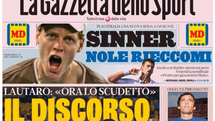 prima pagina gazzetta dello sport oggi