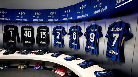 MILAN, ITALY - DECEMBER 06: General view inside the dressing room prior to the Serie A match between FC Internazionale and Parma at Stadio Giuseppe Meazza on December 06, 2024 in Milan, Italy. (Photo by Mattia Ozbot - Inter/Inter via Getty Images)