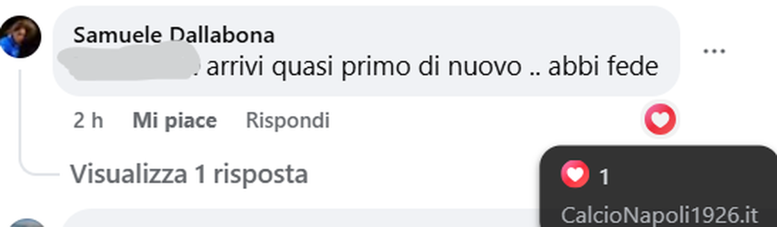 Dalla Bona fiducioso: “Abbiate fede, il Napoli può arrivare di nuovo primo!”- immagine 2