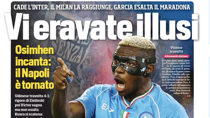 IL NAPOLI SUI MEDIA – Le prime pagine dei giornali di oggi 28 settembre 2023 - immagine 1