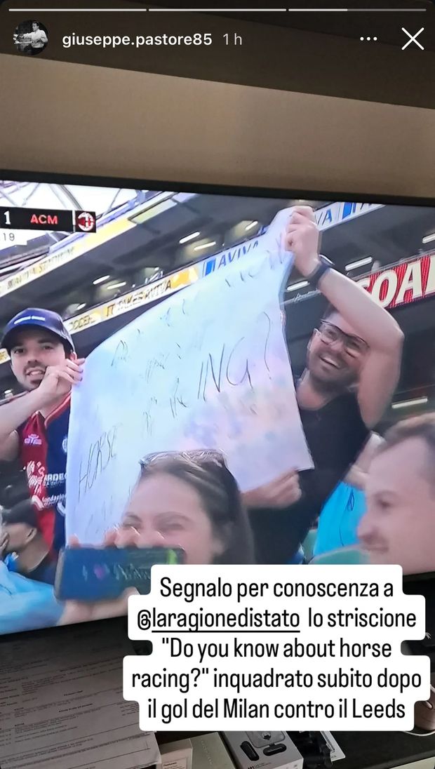 leeds-milan-dublino-aviva-stadium-striscione-corse-cavalli-massimiliano-allegri-gimenez