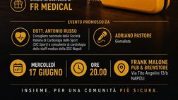 Il prof Russo promuove un’iniziativa speciale: donato un defibrillatore in un pub