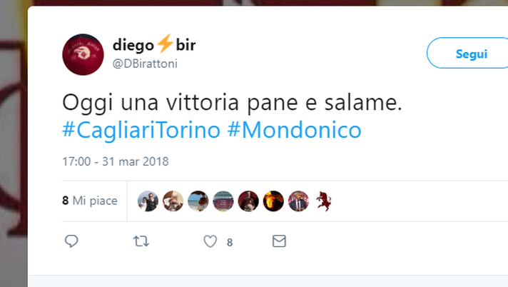 Cagliari-Torino 0-4, le reazioni social: “Una vittoria pane e salame” - immagine 1