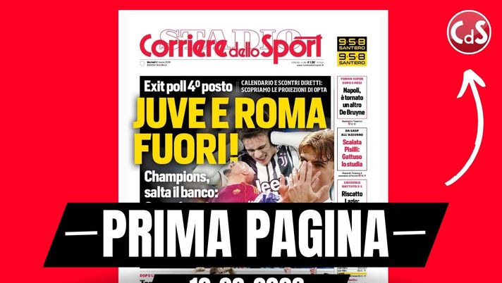 Prima pagina Corriere dello Sport: 'Exit poll Champions: Como favorito, Juve e Roma fuori!'