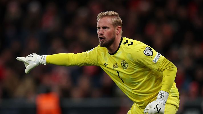 COPENHAGEN, DENMARK - NOVEMBER 15: Goalkeeper, Kasper Schmeichel of Denmark in action during the FIFA World Cup 2026 qualifier match between Denmark and Belarus at Parken Stadium on November 15, 2025 in Copenhagen, Denmark. (Photo by Dean Mouhtaropoulos/Getty Images) Schmeichel infortunio