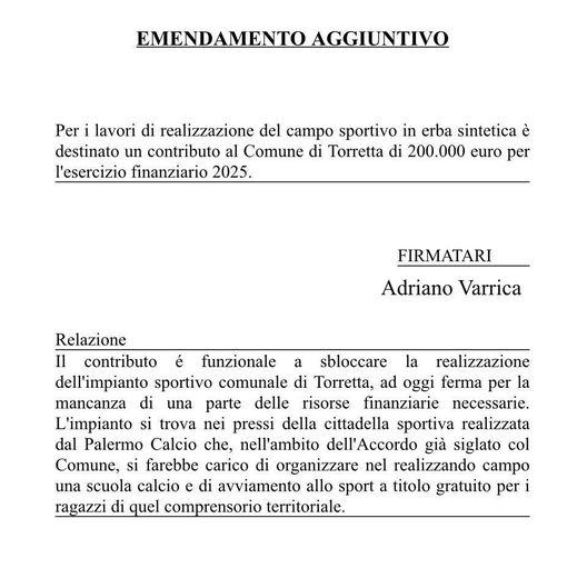 Torretta, Palermo CFA: campo comunale si sblocca grazie a emendamento Varrica (M5S)- immagine 2
