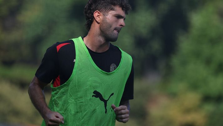 Christian Pulisic (attaccante AC Milan), qui durante una seduta di allenamento a Milanello | Milan News (Getty Images) Christian Pulisic AC Milan allenamento Milanello