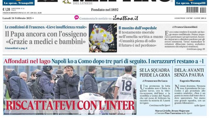 prima pagina il mattino oggi