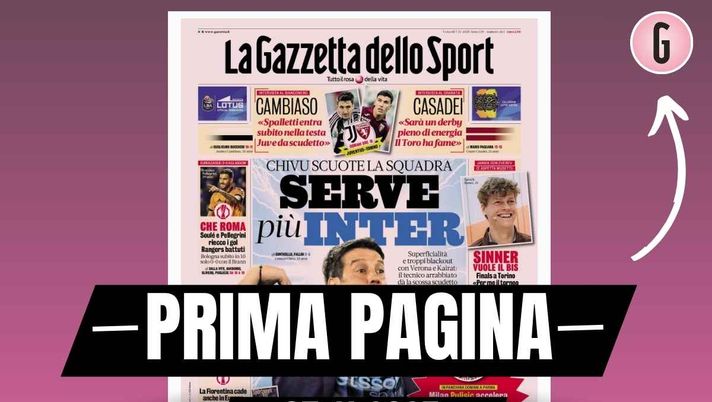 Prima pagina Gazzetta dello Sport: 'Milan, Pulisic accelera. Fa le prove per il derby'