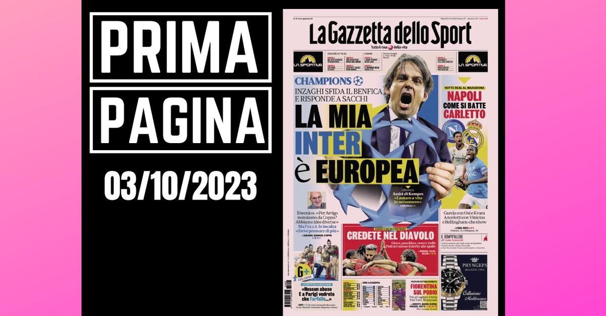 Prima pagina Gazzetta dello Sport: “Inzaghi: ‘La mia Inter è europea’”