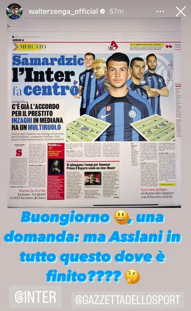 Samardzic all’Inter, Walter Zenga ha un dubbio: “Ma in tutto questo dove è finito…”- immagine 3
