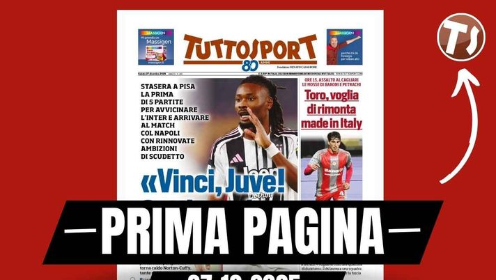Prima pagina Tuttosport: 'Il nodo Maignan: Souza, prima offerta del Milan. Ansia Leao'