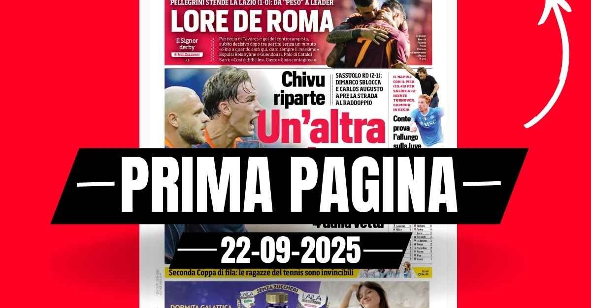 Prima pagina Corriere dello Sport: “Chivu riparte: un’altra Inter. Sassuolo ko 2 1” Prima pagina Corriere dello Sport: “Chivu riparte: un’altra Inter. Sassuolo ko 2 1”