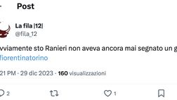 Fiorentina-Torino 1-0 sui social: “Ovviamente per Ranieri 1° gol con i viola in A”