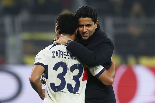 Nasser Al-Khelaifi, presidente del PSG, qui in foto con Zaire-Emery. (Photo by Alex Grimm/Getty Images) Zaire Emery