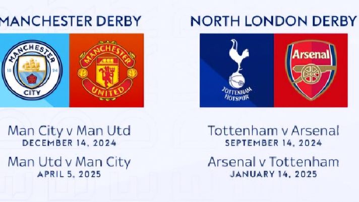 Ecco la nuova Premier: tutti i derby, le date 2024-2025 - immagine 1
