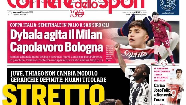 prima pagina corriere dello sport oggi