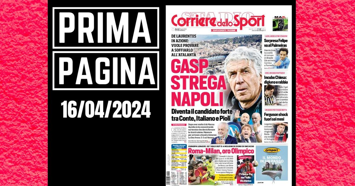 Prima pagina Corriere dello Sport: Roma Milan, oro ‘Olimpico’