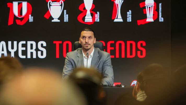MILAN, ITALY - JANUARY 27: AC Milan Senior Advisor to Ownership Zlatan Ibrahimovic attends AC Milan New Signing Kyle Walker Press Conference at Casa Milan on January 27, 2025 in Milan, Italy. (Photo by Sara Cavallini/AC Milan via Getty Images)  Ibrahimovic conferenza stampa