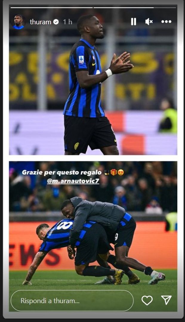 Inter, Thuram incoraggia Arnautovic: “Grazie per questo regalo”- immagine 3