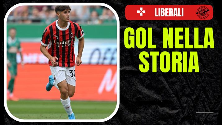 Mattia Liberali (attaccante AC Milan) qui durante l'amichevole Rapid Vienna-Milan 1-1 | News (Getty Images) Mattia Liberali AC Milan amichevole Rapid Vienna-Milan 1-1