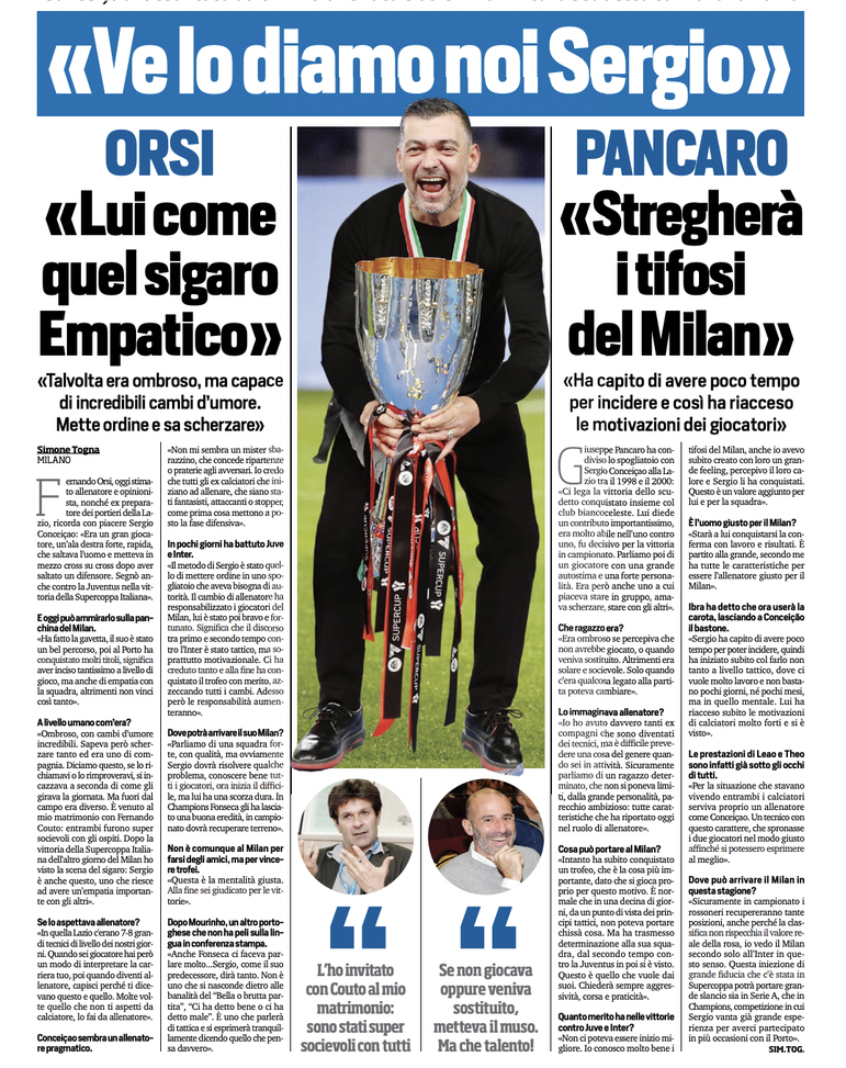 Pippo Pancaro: “Sergio ha conquistato subito i tifosi del Milan”- immagine 2