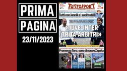 Prima pagina Tuttosport: “Calvarese: ‘Juve-Inter, trita-arbitri'”