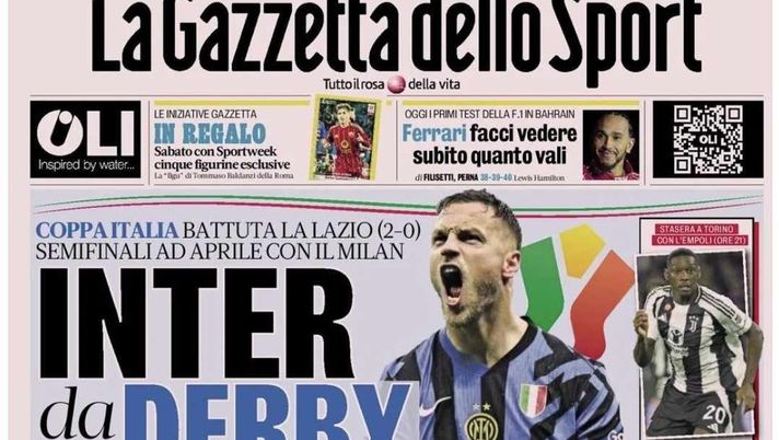 prima pagina gazzetta dello sport oggi