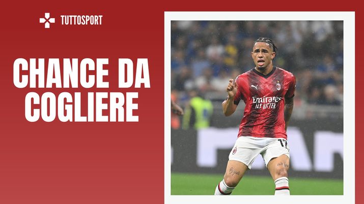 Noah Okafor (attaccante AC Milan), qui durante il derby Inter-Milan 5-1 (Serie A 2023-2024) | News (Getty Images) Noah Okafor AC Milan derby Inter-Milan 5-1 Serie A 2023-2024
