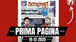 Prima pagina Tuttosport: “Napoli, Hojlund è super. Milan, zero in coppa. E contro il Como …”