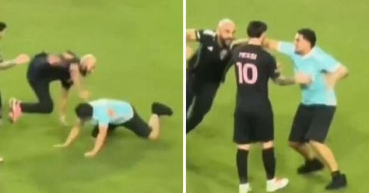 Tifoso stende il bodyguard di Messi. Poi lui si rialza e … | VIDEO