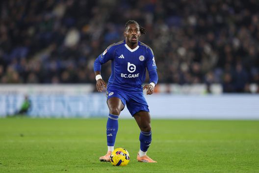 LEICESTER, ENGLAND - DECEMBER 29: Caleb Okoli of Leicester during the Sky Bet Championship match between Leicester City and Derby County at The King Power Stadium on December 29, 2025 in Leicester, England. (Photo by Michael Regan/Getty Images)