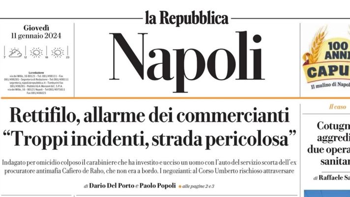 prima pagina la repubblica napoli