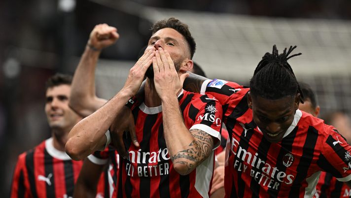 esultanza gol Olivier Giroud AC Milan Milan-Salernitana 3-3 Serie A 2023-2024