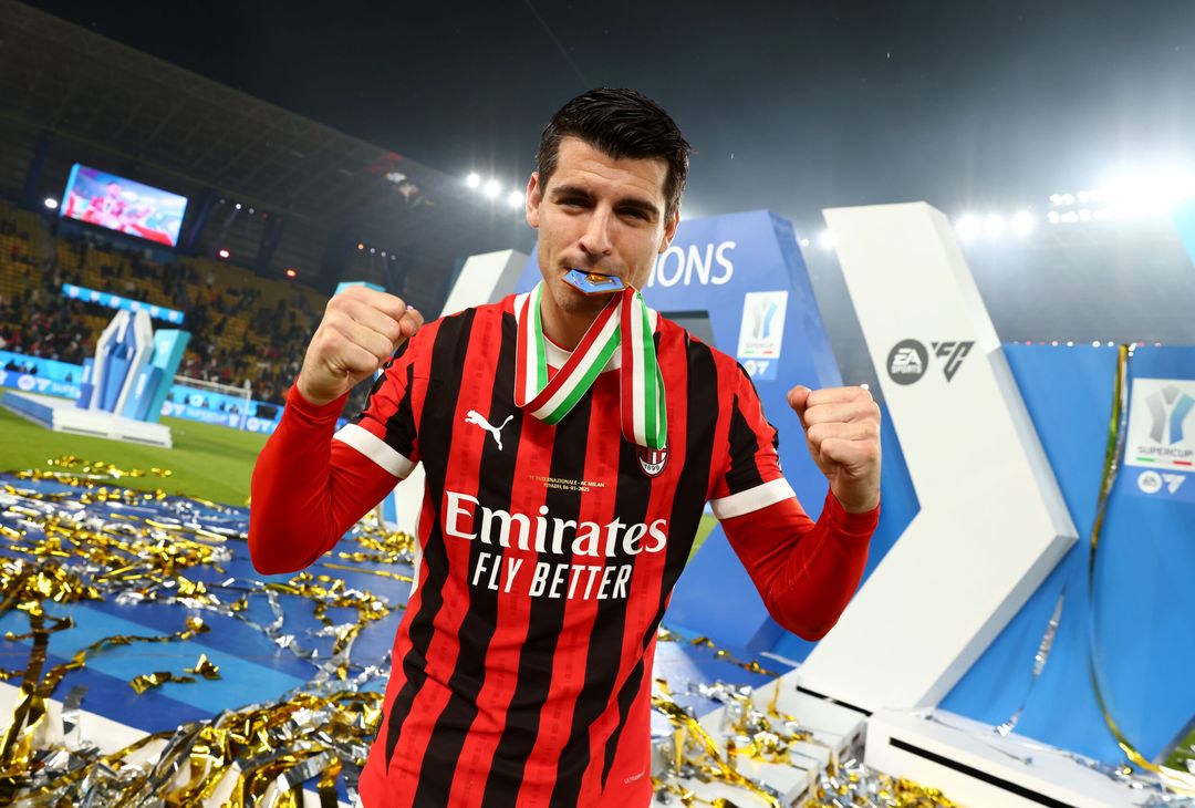 Alvaro Morata Festeggiamenti derby Inter-Milan 2-3 Supercoppa italiana 2025