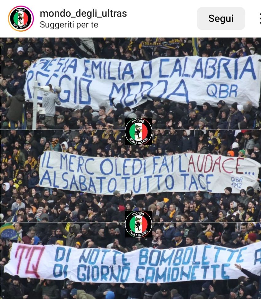 Insulti incrociati fra ultras, ma la Reggiana pensa solo ai derby: “Adesso quello del 10 maggio…”- immagine 2