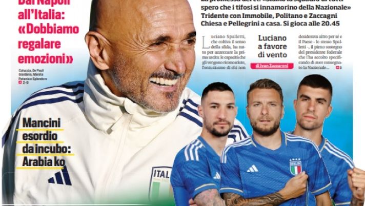 EDICOLA CDS – Sempre azzurro: Spalletti debutta in Macedonia, sfida chiave per Euro 2024 - immagine 1