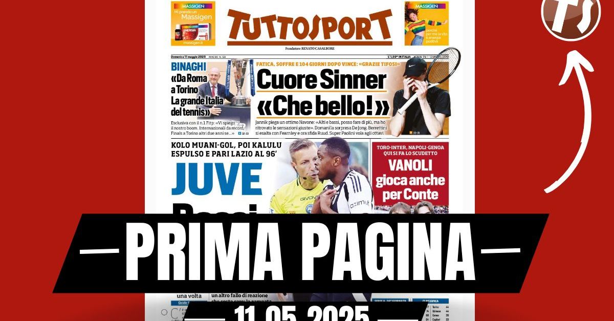 Prima pagina Tuttosport: “Juventus, rossi di rabbia” Prima pagina Tuttosport: “Juventus, rossi di rabbia”