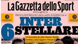 PRIMA PAGINA GAZZETTA DELLO SPORT: “Inter 6 stellare”