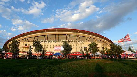 MADRID, SPAIN - MAY 03: General view outside the stadium prior to the LaLiga Santander match between Atletico de Madrid and Cadiz CF at Civitas Metropolitano Stadium on May 03, 2023 in Madrid, Spain. (Photo by Florencia Tan Jun/Getty Images)