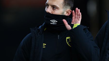 LONDON, ENGLAND - APRIL 21: Jack Wilshere of AFC Bournemouth looks on prior to the Sky Bet Championship match between Millwall and AFC Bournemouth at The Den on April 21, 2021 in London, England. Sporting stadiums around the UK remain under strict restrictions due to the Coronavirus Pandemic as Government social distancing laws prohibit fans inside venues resulting in games being played behind closed doors. (Photo by Jacques Feeney/Getty Images)
