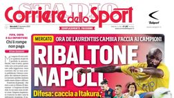 LA PRIMA PAGINA DEL CORRIERE DELLO SPORT: “Ribaltone Napoli, ADL cambia faccia ai campioni”